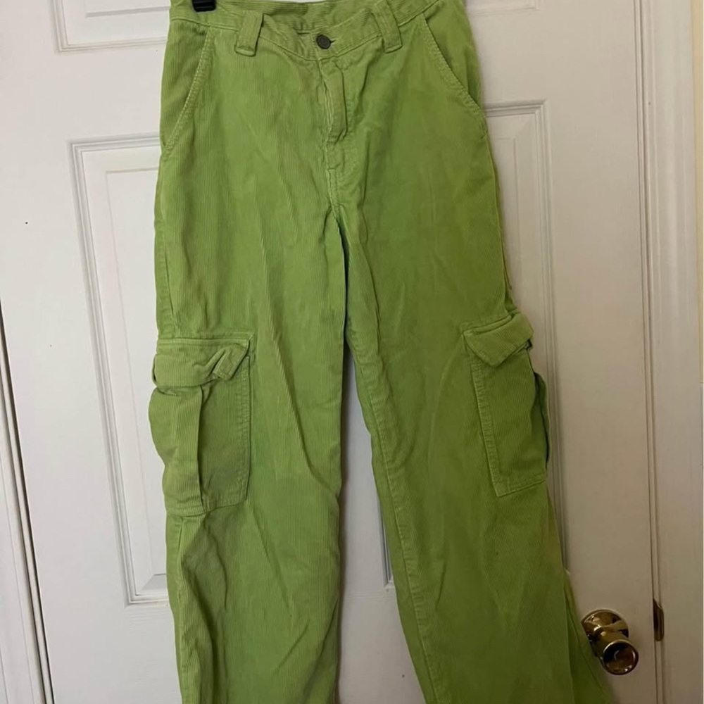 Green Brandy Melville corduroy cargos
